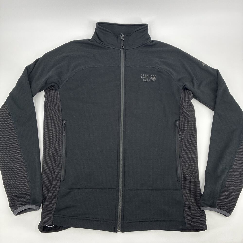 Mountain Hardwear Desna Grid Jacket Men Large Black Midlayer Waffle Polartec